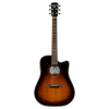 Alvarez Yairi DY1 Stage Dreadnought Acoustic-Electric Guitar in Sunburst featuring a solid cedar top, rosewood back and sides, cutaway design, premium Yairi craftsmanship, and professional onboard electronics.