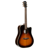 Alvarez Yairi DY1 Stage Dreadnought Acoustic-Electric Guitar in Sunburst featuring a solid cedar top, rosewood back and sides, cutaway design, premium Yairi craftsmanship, and professional onboard electronics.