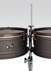 Latin Percussion LP1415-60 60th Anniversary Timbales featuring 14" and 15" antique bronze and rustic bronze shells, premium hardware, and rich articulate tone crafted for experienced Latin and salsa percussionists.