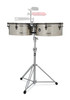 Latin Percussion LP1415-EC E-Class Timbales featuring 14" and 15" chrome and black nickel shells, premium hardware, crisp articulate tone, and modern aesthetics crafted for advanced Latin and salsa percussion performance.