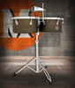 Latin Percussion M258 Matador 14"/15" Steel Timbales - Antique Finish w/ Cowbell (M258) | Musician Madness