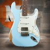 Vintage V6 ICON Electric Guitar - Distressed Laguna Blue (V6MRLB) | Musician Madness