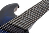 Schecter Omen Elite-8 MS 8-String – See-Thru Blue Burst (2467-SHC) featuring multiscale fingerboard, high-output humbuckers, contoured body, and a stunning figured top designed for modern extended-range performance.