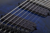 Schecter Omen Elite-8 MS 8-String – See-Thru Blue Burst (2467-SHC) featuring multiscale fingerboard, high-output humbuckers, contoured body, and a stunning figured top designed for modern extended-range performance.