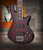 Schecter Stiletto Extreme-5 – Black Cherry (2502) featuring active EQ electronics, sculpted body, high-output pickups, and a flamed carved top finished in rich Black Cherry for powerful modern bass performance.