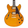 D'Angelico Excel DC XT w/ Case - Vintage Natural Quilt (DAEDCXTQVNATGS) | Musician Madness