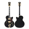DÃ¢â‚¬â„¢Angelico Excel 59 - Satin Black 2 (DAE59SBK2GT) featuring semi-hollow construction, Seymour Duncan pickups, smooth Satin Black finish, and refined Excel craftsmanship for warm, articulate jazz, blues, and classic rock tones.