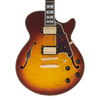 Dâ€™Angelico Excel SS XT - Iced Tea Burst Quilt (DAESSXTQITBGS) featuring a quilted maple top, semi-hollow single-cut body, Seymour Duncan pickups, and premium Iced Tea Burst finish for expressive jazz, blues, and rock tones.