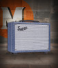 Supro â€™64 Super - 5-Watt 1x8 Combo Amp (1606J) featuring Blue Rhino tolex, Class A tube circuitry, touch-sensitive breakup, and a compact 8-inch speaker for vintage recording and home use.