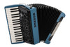 Hohner Bravo MyColor Chromatic 72 Bass Piano Accordion - Water Dark Blue (BR72-DB) featuring a rich Dark Blue MyColor finish, smooth keyboard feel, responsive bellows, and classic 72-bass chromatic design for students and intermediate performers.