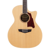 D’Angelico Gramercy Grand Auditorium CE – Natural Bundle (DAPG200NATAP) featuring a natural wood finish, grand auditorium body, cutaway design, onboard electronics, and an included hard case and guitar strap.