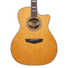 Dâ€™Angelico Gramercy Grand Auditorium CE - Vintage Natural Bundle (DAPG200VNATAPS) featuring a grand auditorium body, cutaway design, onboard electronics, natural wood finish.