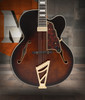 Dâ€™Angelico Excel EXL-1 Archtop - Brown Burst (DAPEXL1GBRBGT) featuring a full hollow body, single cutaway design, floating pickup, vintage-style appointments, and a warm Brown Burst finish crafted for classic jazz tone.