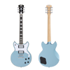 D'Angelico Brighton Double Cutaway - Ice Blue Metallic (DAPBRIIBMCS) | Musician Madness