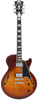 DÃ¢â‚¬â„¢Angelico Premier SS Single Cutaway - Dark Iced Tea Burst (DAPSSDITBNS) featuring a semi-hollow single-cut body, stop-bar tailpiece, dual humbuckers, and a warm Dark Iced Tea Burst finish for expressive modern tones.