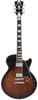 Dâ€™Angelico Premier SS Single Cutaway - Brown Burst (DAPSSBRBNS) featuring a semi-hollow single-cut body, stop-bar tailpiece, dual humbuckers, and a warm Dark Iced Tea Burst finish for expressive modern tones.