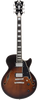 DÃ¢â‚¬â„¢Angelico Premier SS Single Cutaway - Brown Burst (DAPSSBRBNS) featuring a semi-hollow single-cut body, stop-bar tailpiece, dual humbuckers, and a warm Dark Iced Tea Burst finish for expressive modern tones.