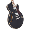 Dâ€™Angelico Premier SS Single Cutaway - Black (DAPSSSBKNS) featuring a semi-hollow single-cut body, stop-bar tailpiece, dual humbuckers, and a warm Dark Iced Tea Burst finish for expressive modern tones.