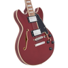 Dâ€™Angelico Premier Mini DC - Burnt Red (DAPMDCBRDNS) featuring a compact semi-hollow double-cut design, stop-bar tailpiece, dual humbuckers, and a rich warm, versatile tone.