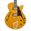 Dâ€™Angelico Single Cutaway electric guitar in Amber featuring a classic single-cut body, signature stairstep tailpiece, humbucking pickups, vintage-style appointments, and warm, resonant tonal character.