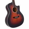 Dâ€™Angelico Excel Gramercy acoustic-electric guitar in Mahogany Burst featuring auditorium body shape, premium Excel detailing, mahogany tonewoods, onboard electronics, and a padded gig bag.