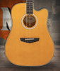Dâ€™Angelico Bowery Dreadnought CE acoustic-electric guitar in Vintage Natural featuring a full dreadnought body, cutaway design, bold projection, onboard electronics, classic Bowery styling, and an included gig bag.