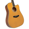 Dâ€™Angelico Bowery Dreadnought CE acoustic-electric guitar in Vintage Natural featuring a full dreadnought body, cutaway design, bold projection, onboard electronics, classic Bowery styling, and an included gig bag.