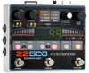 Electro-Harmonix 22500 Dual Stereo Looper pedal featuring dual independent stereo loops, built-in rhythm guide, SD card memory expansion, reverse/octave effects, and advanced playback controls for versatile looping performance.