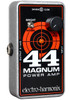 Electro-Harmonix 44 Magnum compact power amp pedal featuring 44 watts of clean or driven output, simple volume and bright switch controls, pedalboard-friendly size, and powerful tone for stage or rehearsal use.