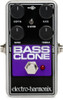 Electro-Harmonix Bass Clone pedal featuring a dedicated crossover switch, depth and rate controls, full/clean blend capability, and warm, articulate chorus effects optimized for bass guitar.