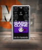 Electro-Harmonix Bass Clone pedal featuring a dedicated crossover switch, depth and rate controls, full/clean blend capability, and warm, articulate chorus effects optimized for bass guitar.