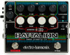 Electro-Harmonix Battalion Bass Preamp & DI pedal featuring a full 4-band EQ, switchable distortion, compressor, noise gate, balanced DI output, and versatile tone-shaping designed for bassists.
