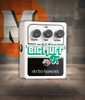 Electro-Harmonix Big Muff Pi with Tone Wicker pedal featuring traditional Big Muff fuzz circuitry, switchable Tone bypass, Wicker mode for enhanced brightness and harmonics, and rugged EHX construction.