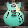 D'Angelico Premier DC Semi-Hollow Electric Guitar - Surf Green (DAPDCSGRNS) | Musician Madness