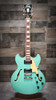 D'Angelico Premier DC Semi-Hollow Electric Guitar - Surf Green (DAPDCSGRNS) | Musician Madness