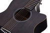 Schecter Deluxe Acoustic Electric Guitar - Satin See Thru Black (3716) | Musician Madness