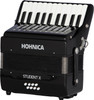 The Hohnica 8 Bass Student X piano accordion in black (STUX) is a great choice for beginners and students. Lightweight, easy to play, available at Musician Madness.