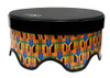 Toca Sympatico Gathering Drum, 16" Tall x 18" Diameter, Pretuned Synthetic Leather Head - Kente Cloth (TSSGD-18KT-SLP) | Musician Madness