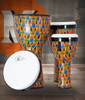 Toca Sympatico Nesting Djembe Set of 3, 8"/10"/12", Tunable Fiber - Kente Cloth (TSSND-3PCK-FT) | Musician Madness