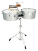 Toca Proline Timbales, 14"/15" with Stand - Stainless Steel (TPT1415-SS) | Musician Madness