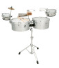 Toca Proline Timbales, 14"/15" with Stand - Stainless Steel (TPT1415-SS) | Musician Madness