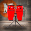 Toca Synergy Fiberglass 10"/11" Conga Set with Double Stand - Red (2300FRD) | Musician Madness