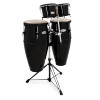 Toca Synergy Fiberglass Conga and Bongo Set with Brackets - Black (2300FBK-K)