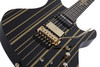 Schecter Synyster Custom-S Electric Guitar - Gloss Black with Gold Pinstripes (1742) | Musician Madness