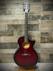 Schecter Orleans Stage Electric Acoustic Guitar - Vampyre Red Burst Satin (VRBS) (3710) | Musician Madness