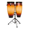 Latin Percussion City II 10-11 Conga Set Mango Vintage Sunburst Black w/Double Stand (LP646NYII-VSB) | Musician Madness