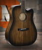 Cort COREDCOPBB Core-DC Series Dreadnought Cutaway Acoustic Electric Guitar w/ Soft Case - Open Pore Black Burst (COREDCOPBB-U)