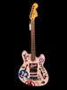 fender, tom delonge starcaster, starcaster electric guitar, satin shell pink guitar, offset electric guitar, punk rock guitar, signature electric guitar, musician madness