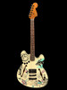 Fender Tom DeLonge Sticker Starcaster Electric Guitar - Olympic White | Musician Madness