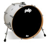 PDP Concept Series Maple Bass Drum 18x22 - Pearlescent White Lacquer w/Chrome Hardware (PDCM1822KKPW) | Musician Madness